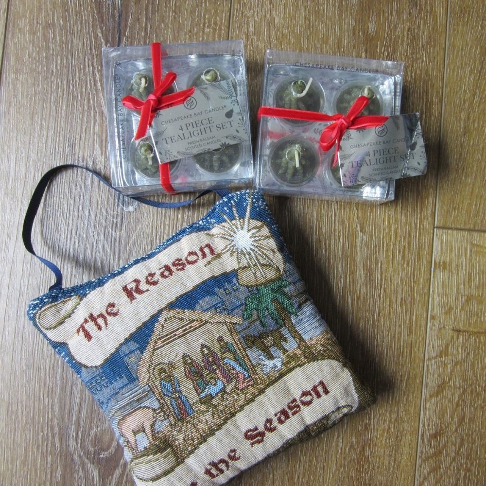 Votives (Balsam fir odor) set of 8 & door hanger